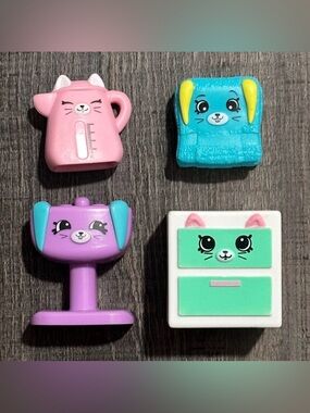 New of 4 Collectible Shopkins Toys from the McDonalds 2018 Collection